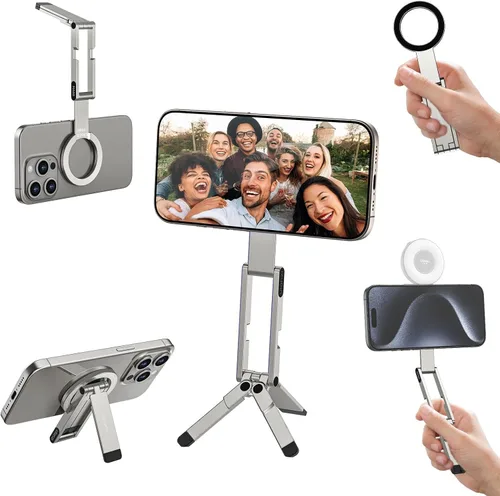 Vista 8 de ULANZI MA60 - Soporte magnético de trípode para iPhone - Mini trípode de smartphone de aluminio para teléfono celular, soporte de bolsillo