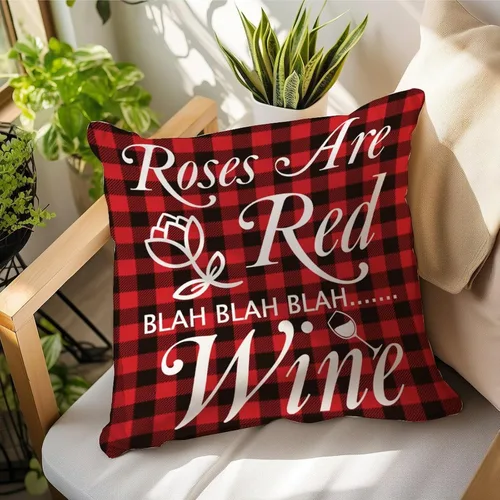 Vista 11 de Fundas de almohada de San Valentín con diseño de cuadros de búfalo de 16 x 16 pulgadas, fundas de almohada para el día de San Valentín, fundas