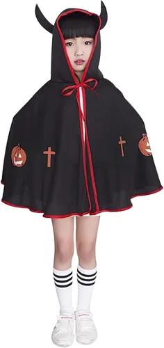 Vista 4 de Disfraz de Halloween de Navidad para niños con capucha para niñas y niños de 1 a 5 años