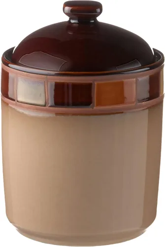 Vista 2 de Gibson, set de 3 tarros color beige y café.