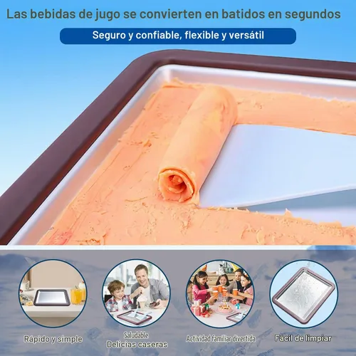 Vista 6 de ROEDEER Máquina de helados enrollados, placa para hacer rollos de helado con 2 espátulas, máquinas de helado enrolladas instantáneamente