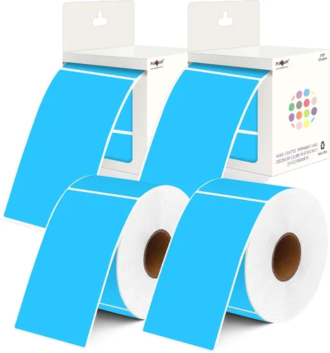 Vista 15 de PARLAIM 5 x 3 pulgadas Rectángulo de colores pegatinas de inventario, 1000 unidades de 4 rollos de etiquetas adhesivas cuadradas para cajas móviles