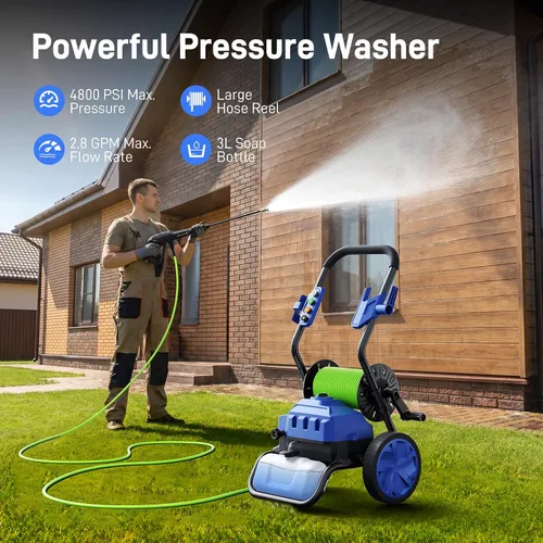 Vista 15 de Lavadora a presión eléctrica resistente 4800PSI, limpiador de lavadora