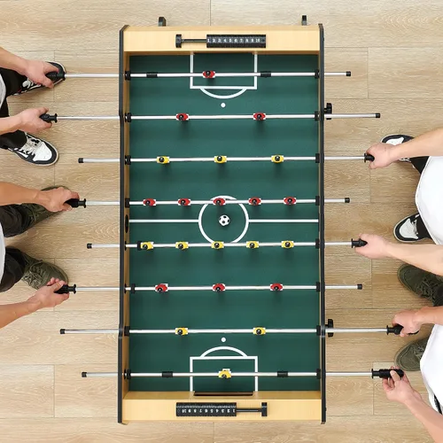 Vista 7 de GAOMON Mesa de futbolín plegable de 48 pulgadas, juego de mesa de fútbol para niños y adultos, fútbol de mesa de arcade para el hogar, sala