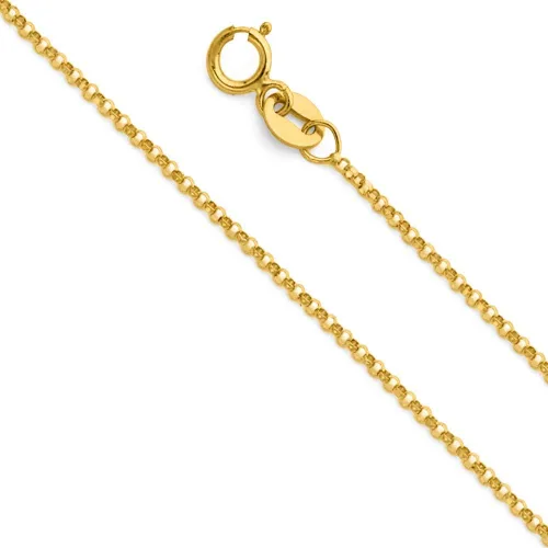 Vista 3 de Colgante de oro amarillo de 14 quilates con letra inicial "A" con cadena Rolo de 0.047 in