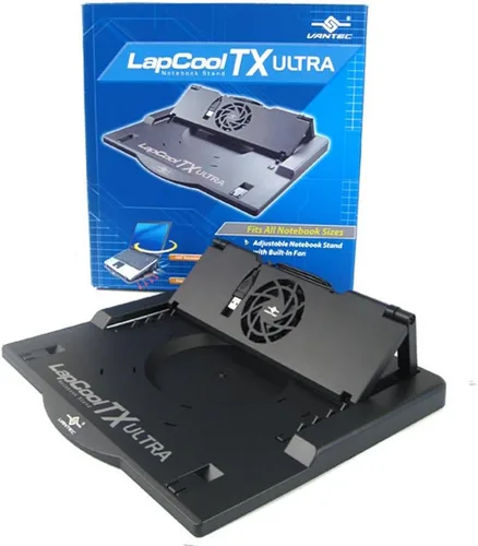 Vista 8 de Vantec LapCool 4 LPC-430 - Enfriador plegable para portátil con concentrador de 4 puertos y lector de tarjetas (negro)