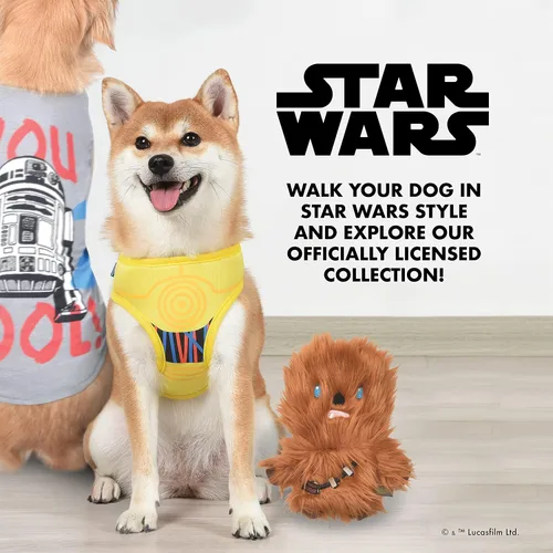 Vista 2 de Star Wars for Pets C3PO - Arnés para perro para perros pequeños, pequeño (S) Arnés amarillo para perro pequeño, arnés para perro sin tirones