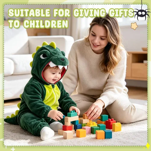 Vista 5 de Disfraz de monstruo azul para niños pequeños: mameluco de animal con capucha para Halloween, lindo y cálido traje de monstruo azul para otoño e