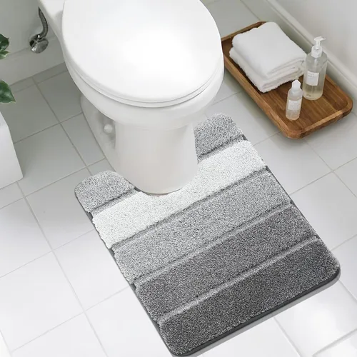 Vista 47 de COSY HOMEER Alfombras de baño de 24 x 17 pulgadas, ultra suaves y absorbentes, con respaldo de TPR antideslizante, lavable a máquina, alfombra Beige