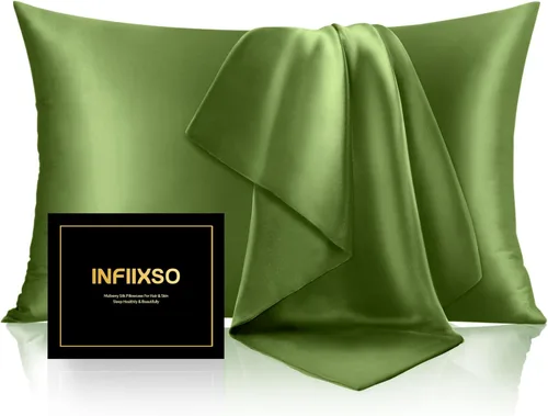 Vista 56 de INFIIXSO Funda de almohada de seda de morera, para cabello y piel, tamaño estándar, cremallera oculta, 20 x 26 pulgadas, suave y refrescante