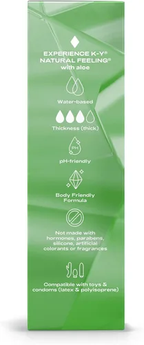 Vista 13 de K-Y Sensación natural con aloe, lubricante a base de agua para sexo, juguete sexual y lubricante anal, lubricante personal no pegajoso, apto