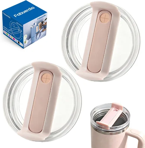 Vista 20 de Tapa de repuesto para vaso de 40 onzas compatible con Stanley Quencher, paquete de 2 fundas transparentes a prueba de derrames para accesorios