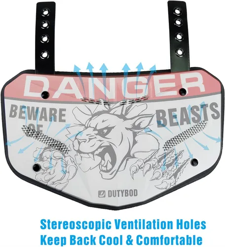 Vista 5 de Placa trasera de fútbol, protector trasero para jugadores de fútbol, placas traseras de fútbol con rejillas de ventilación, protección