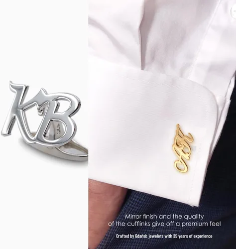 Vista 6 de Gemelos grabados personalizados – Gemelos con letra inicial del alfabeto A-Z – Regalo para hombres, papá, cumpleaños, boda, novio, padrinos de boda