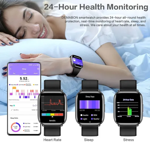 Vista 5 de 2025 Lightweight Smart Watch for Women, 1.75" AMOLED AI Smartwatch with Da GPT, Fitness Tracker with Heart Rate SpO2 Blood Pressure Sleep Monitor