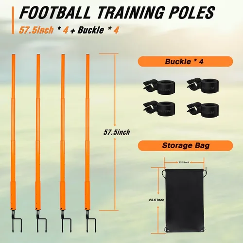 Vista 7 de Hikeen Bastones de fútbol de longitud ajustable, obstáculos de entrenamiento de agilidad y obstáculo de fútbol para adolescentes, entrenamiento