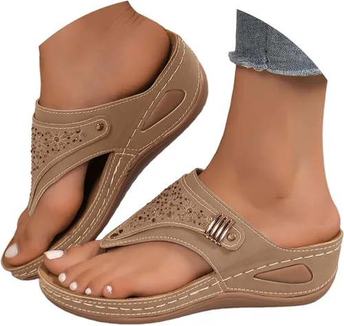Vista 5 de yaoeye Sandalias ortopédicas para mujer 2026 elegantes con soporte de arco para mujer, sandalias cómodas casuales de verano y playa