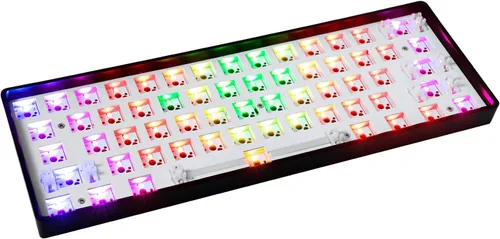 Vista 8 de GK61 RGB - Kit de bricolaje personalizado de intercambio en caliente para 60 teclado placa de montaje en PCB carcasa de metal