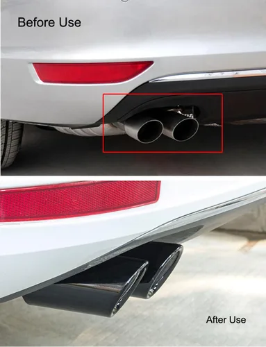 Vista 7 de Dsycar Silenciador de tubo de escape de coche de acero inoxidable con revestimiento negro pulido compatible con VW Volkswagen JETTA 2009-2018
