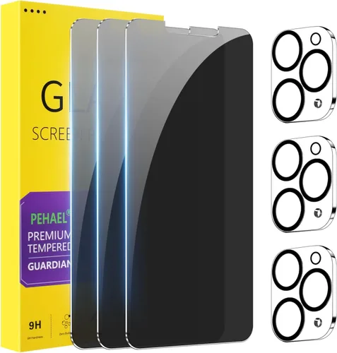 Vista 24 de PEHAEL Paquete de 2 protectores de pantalla de privacidad para iPhone 11 Pro Max/iPhone Xs Max, película de vidrio templado antiespía, dureza 9H