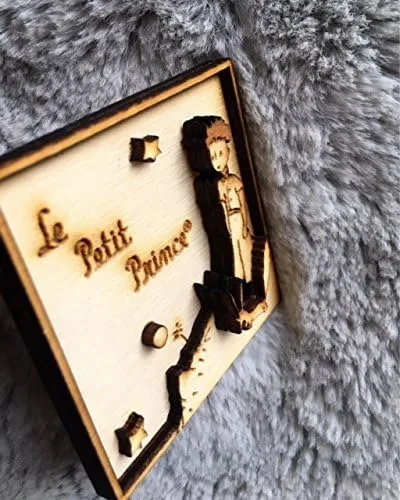 Vista 3 de The Little Prince Wood Engraved Magnet - n.1 - multi-layered/Wood carving