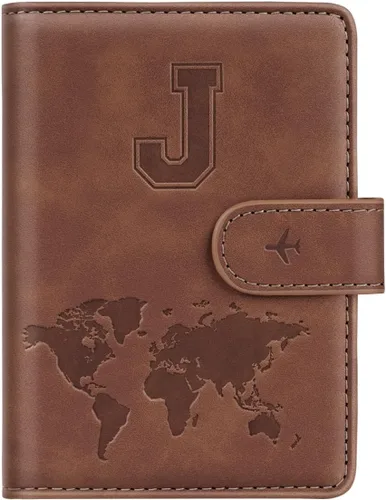 Vista 20 de Funda para Pasaporte Personalizada con Letra de la A a la Z, Billetera de Viaje con Bloqueo RFID, Funda para Pasaporte, Estuche para Pasaporte