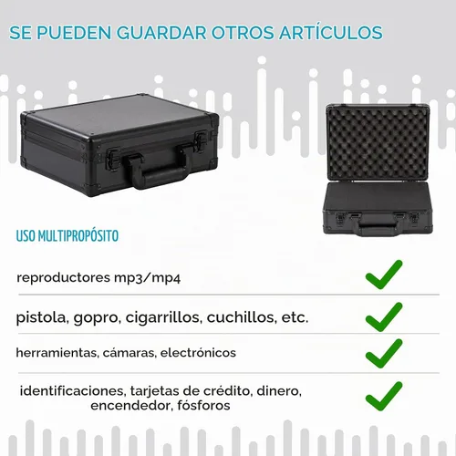 Vista 6 de Funda rígida pequeña con interior de espuma Pluck para Pisto L, GoPro, micrófono, cámara y más, tamaño exterior de 12.2 x 9 x 4.5 pulgadas