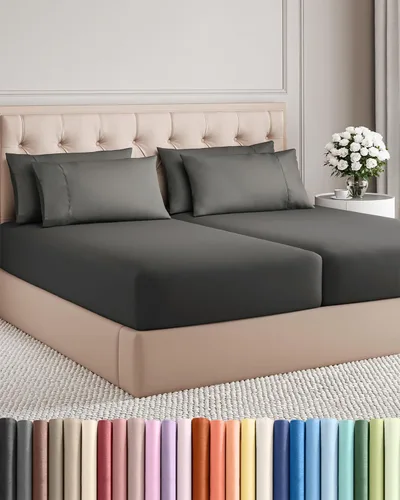 Vista 87 de Juego de sábanas Twin de 4 piezas - Cómodo, transpirable y refrescante - Juego de ropa de cama de lujo de hotel ultrasuave con bolsillos profundos