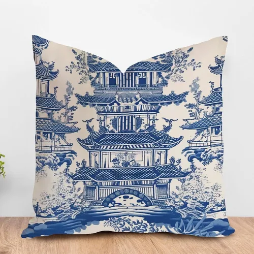 Vista 12 de ArogGeld Fundas de almohada de antílope blanco y flor azul de granja de acuarela animal azul ciervos blancos de lino blanco funda de almohada