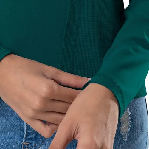 Vista 5 de Lee Camiseta de punto gofre recortada con cuello redondo para mujer