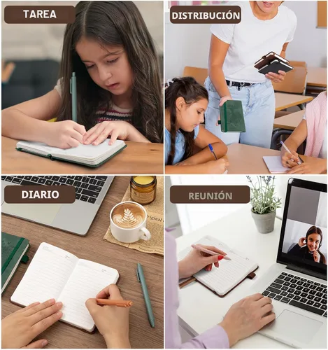 Vista 7 de 3 paquetes de cuadernos de bolsillo para diario, A6 pequeño, total 360 páginas, cuadernos para tomar notas, diarios para escritura, mini blocs