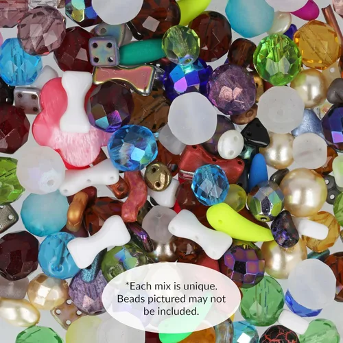 Vista 3 de The Beadsmith Caja de cuentas – Surtido de cuentas de vidrio en diferentes formas, colores y tamaños, 2 libras