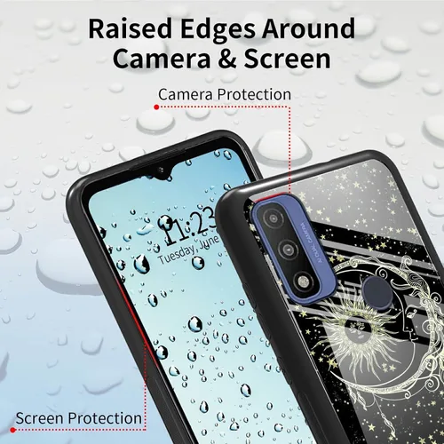 Vista 223 de Funda para Motorola Moto G Stylus 5G 2021 de vidrio templado, funda negra con diseño de mujer negra africana para mujeres y hombres, antiarañazos, a