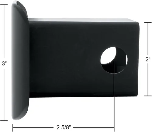 Vista 2 de United Pacific Cubierta de enganche de plástico negra para receptores de enganche de remolque de 2" X 2", (77008)