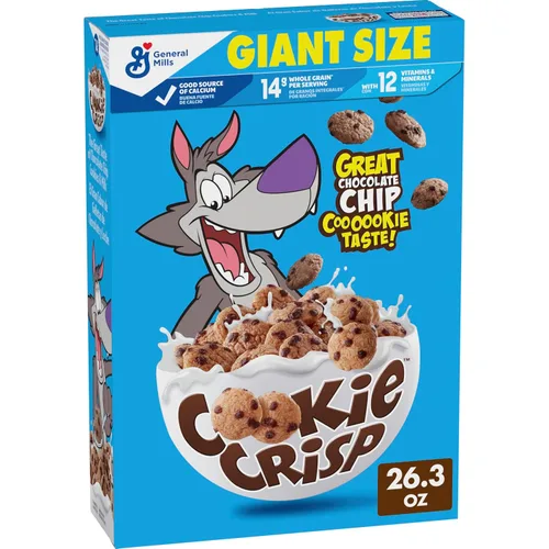 Vista 10 de Cereal para el Desayuno Cookie Crisp, Sabor a Galleta con Trocitos de Chocolate, Hecho con Grano Integral, 10.6 oz