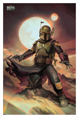 Vista 14 de Trends International Star Wars: The Book of Boba Fett - Póster de pared de Boba on Tatooine, 14.725 x 22.375 pulgadas, versión enmarcada de madera
