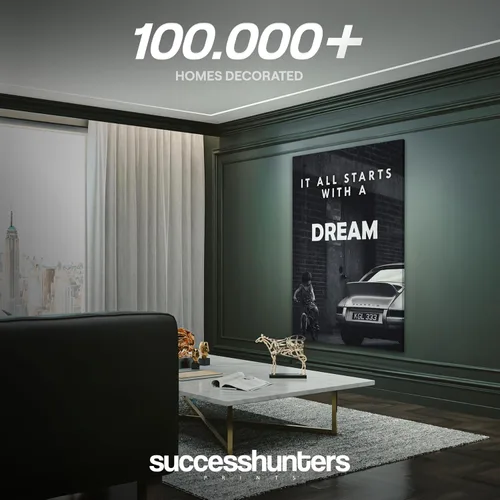 Vista 6 de Arte de pared motivacional para la oficina, lienzo de arte de súper auto, decoración automotriz inspiradora para los amantes de Porsche Sportscar