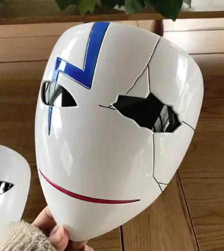 Vista 4 de GK-O Anime Más oscuro que Negro Máscara Cosplay HEI Lee Máscara Halloween Prop Disfraz