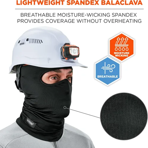 Vista 2 de Pasamontañas de esquí, material de elastano, cobertura ligera, Ergodyne N-Ferno 6832, negro