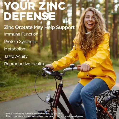 Vista 3 de KAL Orotato de zinc 30 mg, liberación sostenida, tabletas de zinc quelatado, suplemento de apoyo inmunológico, síntesis de proteínas, metabolismo