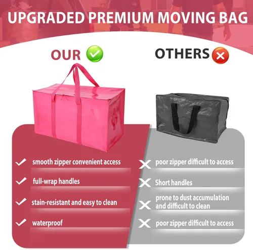 Vista 6 de Paquete de 6 Bolsas de Mudanza Resistentes, Bolsas de Mudanza Extra Grandes, Suministros de Mudanza, Bolsas de Almacenamiento con Asas y E-Multicolor