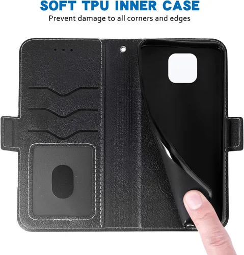 Vista 5 de Funda para teléfono Huawei Mate 20 Pro Folio Flip Wallet Case, piel sintética, ranuras para tarjetas de crédito resistente, protección de cuerpo