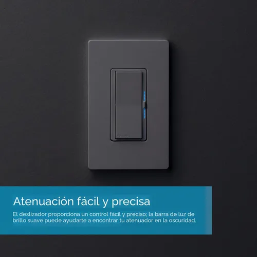 Vista 10 de Lutron - Interruptor inteligente Diva con regulador de intensidad de iluminación inteligente Caséta para bombillas LED, Alexa, Apple Homekit, Google