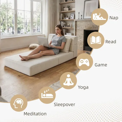 Vista 7 de Sofá Cama Plegable con Colchón, Sofá Cama Plegable con Funda para Silla de Cama con Almohada para Sala de Estar Oficina en Casa