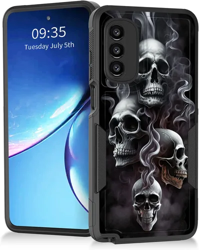 Vista 19 de Para Moto G Power 2022 – Funda protectora resistente de doble capa de policarbonato duro híbrido de goma suave a prueba de golpes – Ciervo