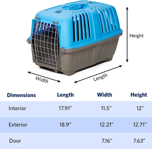 Vista 5 de MidWest Homes for Pets Spree Transportador de Viaje – Transportador de Lados Duros para Perros y Gatos, Jaula de Viaje para Mascotas Pequeñas