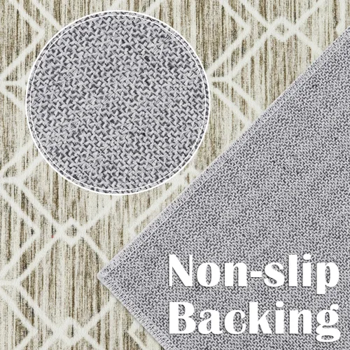 Vista 105 de jinchan Alfombra marroquí de pasillo 2x6 - Alfombra de pasillo lavable a máquina para cocina, alfombra moderna geométrica suave de pelo bajo