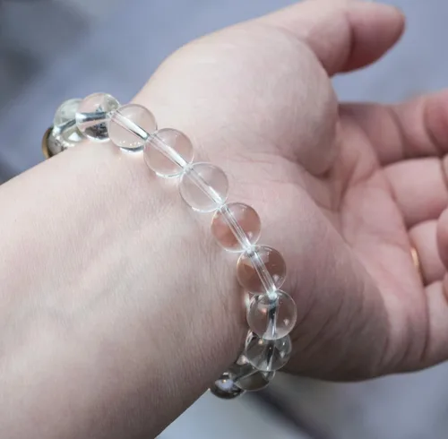 Vista 42 de Precious Gemstone Natural Crystal Healing Bracelet, Rutilated Quartz, Moonstone, Quartz Handmade Original Design Bracelet