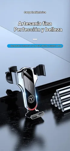Vista 4 de Cargador inalámbrico para automóvil, SUPERLIT 15 W Qi de carga rápida con sujeción automática, soporte de teléfono resistente para ventilación