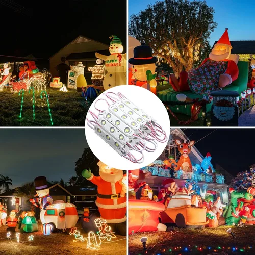 Vista 6 de 100 luces LED de repuesto para módulos inflables de Navidad, 6000k blanco, 5730 SMD, 150lm, 100 pies, autoadhesivas, cortables, 50, 000 horas